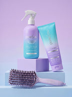 PixieYou Starter Set featuring a leave-in spray, styling cream, and detangling brush on a pastel background.